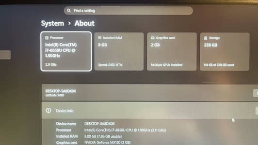 Dell 5940 Core i7 8 Generation 2gb Nvidia