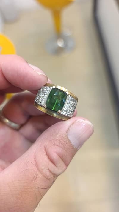 TOURMALINE AFGHANISTAN NATURAL STONE WITH SILVER HAND MADE RING