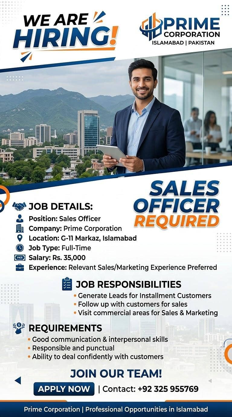 Sales Officer Required/ Installment / Jobs in Islamabad - Other Jobs ...