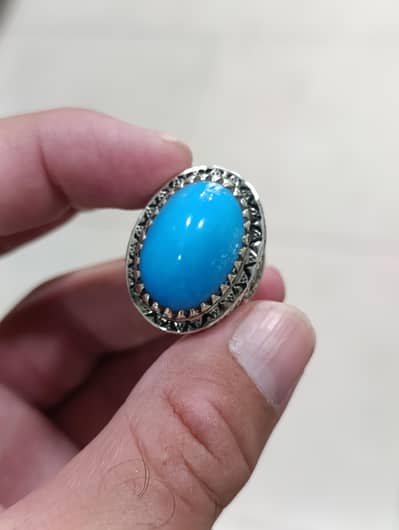 NATURAL NESHAPURI FEROZA IRANIAN STYLE RING TORQUISE