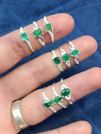 NATURAL SWAT EMERALD ZAMURD SILVER RING LADIES