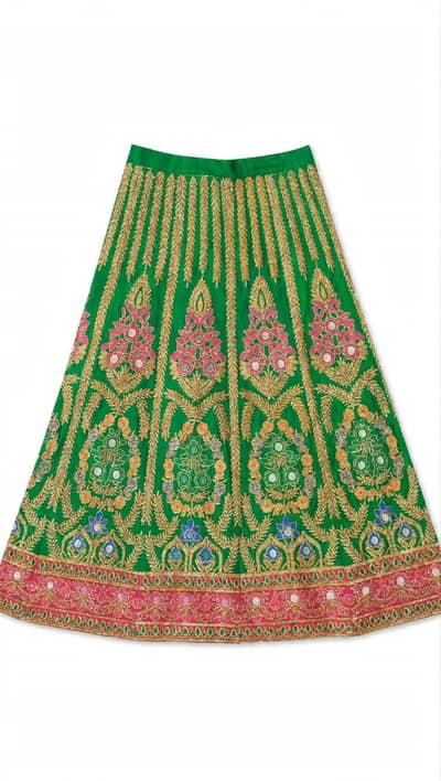 beautiful mehndi green lehenga for sale gota work