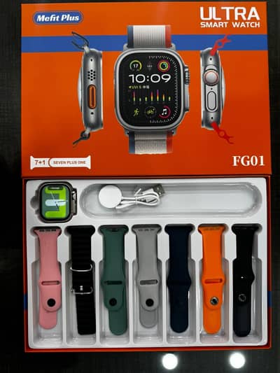Mefit Plus Ultra FG01 Smart Watch with 7 Straps & Charger