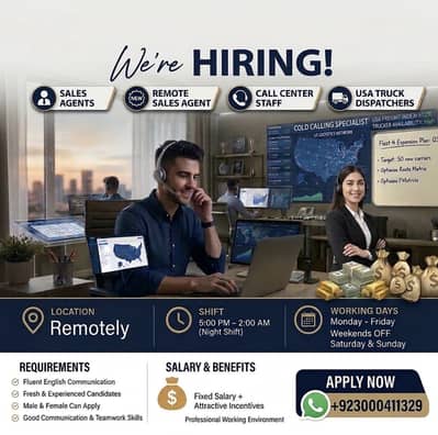 Remote Job | Male And Female | US Truck Dispatch | Home Base Job