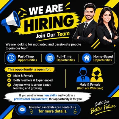 we hiring staff males and females part time full time home base