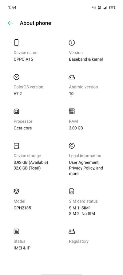 OPPO A15 03163962484