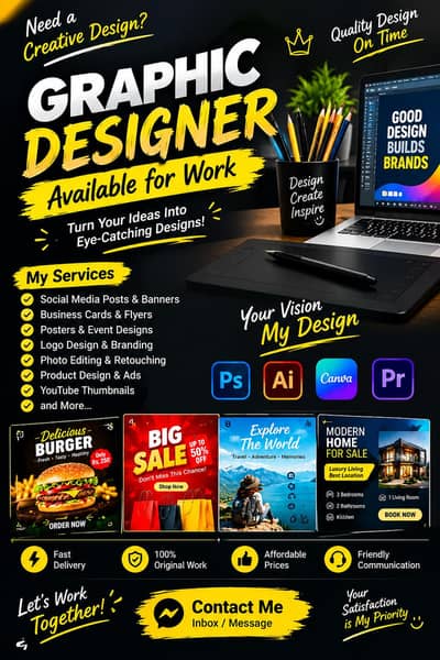 Online Part-time Graphic Designer Available