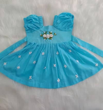Baby Girl Blue frock _cute floral summer dress