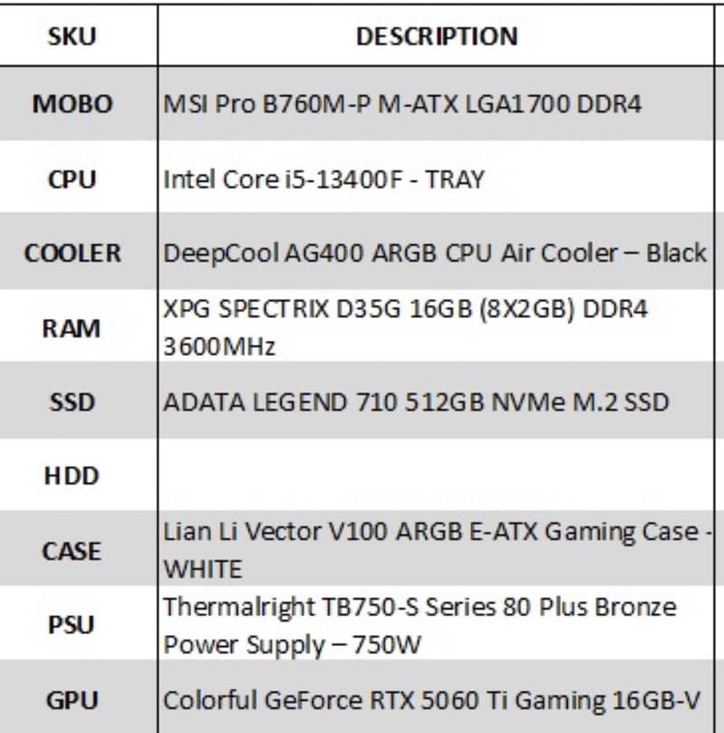 White Build Gaming Pc 1