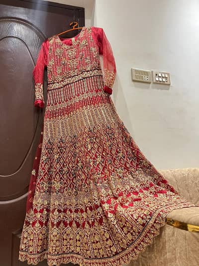 Beautiful Heavy Embroidered Net Frock for Wedding Functions