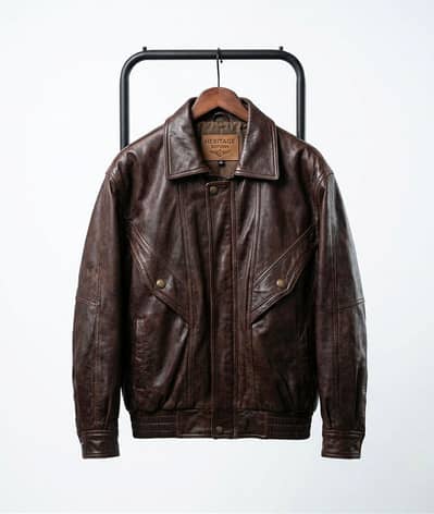 Dark brown leather jacket for men full handmade