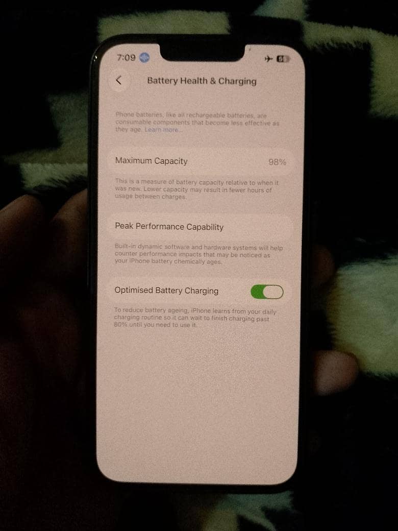 I phone 13 128Gb JV battery health 98 % water pack with box . USA LLA 1