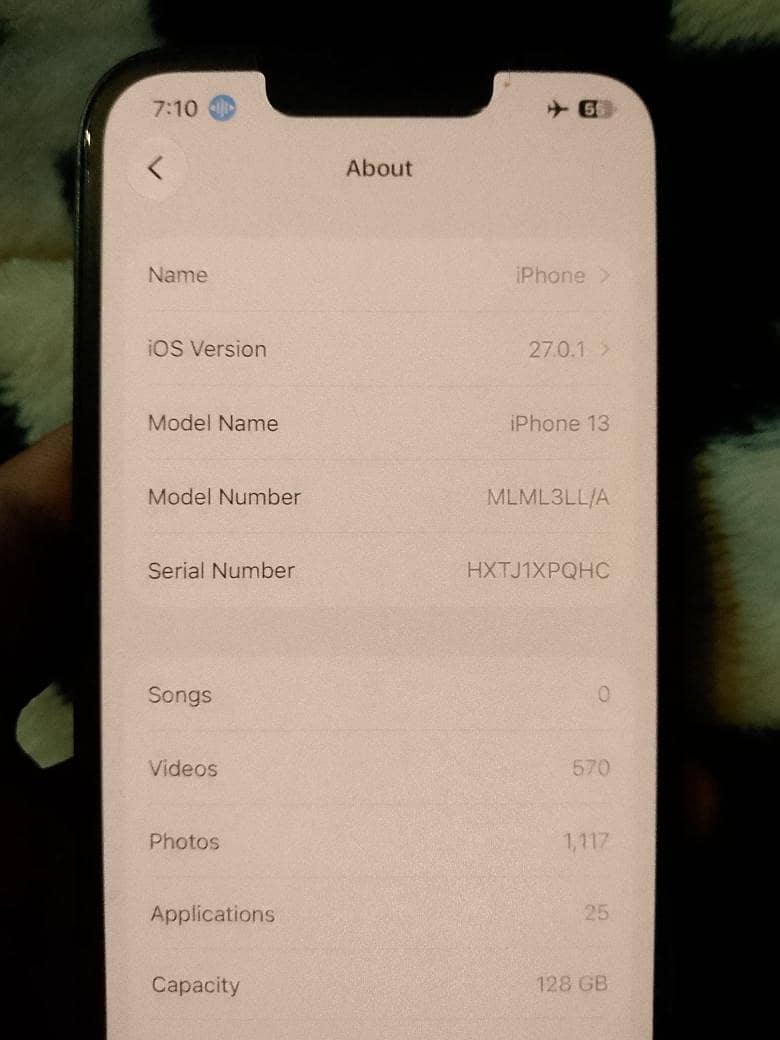 I phone 13 128Gb JV battery health 98 % water pack with box . USA LLA 3