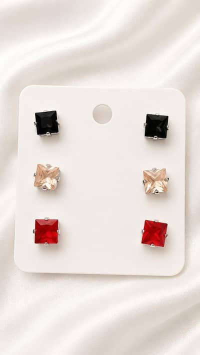 pack of 3 pearl earrings