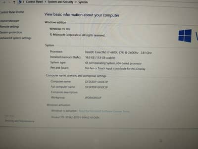 Intel Core i7 6th Gen / 16GB RAM / Windows 10 Pro Laptop for Sale