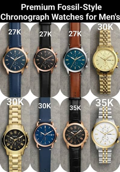Premium Fossil-Style Chronograph Watches for Men's