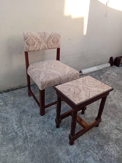 bedroom Wooden chair and matching small table
