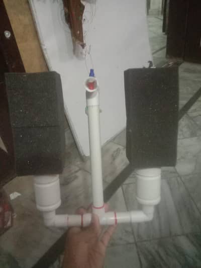 White big filter, heater, white double box and double sponge filter.