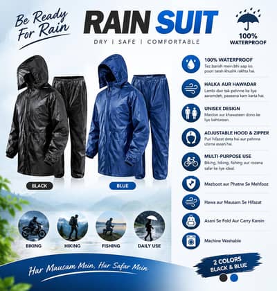 Perashoot fabric Rain Suit Jacket + Trouser