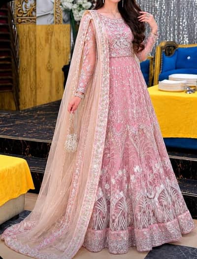 3 peice teapink colour net lehnga heavy sequence work