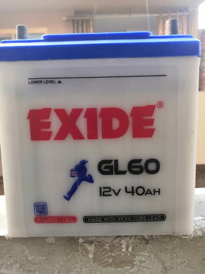12V 40AH Exide 9 plate Battery New condition