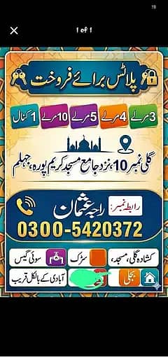 Plots available for sale near Kareem Pura Jhelum