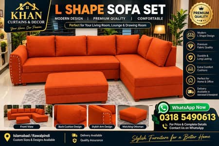Luxury 7 Seater L Shape Sofa with Puffy Table | New Design