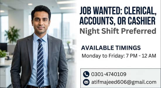 Experienced Bank Officer Available for Cashier or Accounts Job