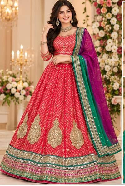 Lehenga /Maxi Indian Net Jamawar Double Layer Available For Sale