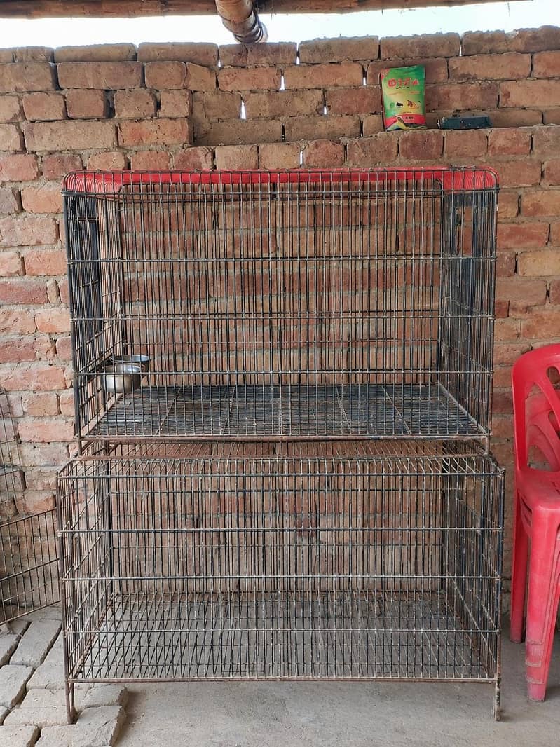 لوہے کے 2 بڑے پنجرے برائے فروخت — مناسب قیمت 0