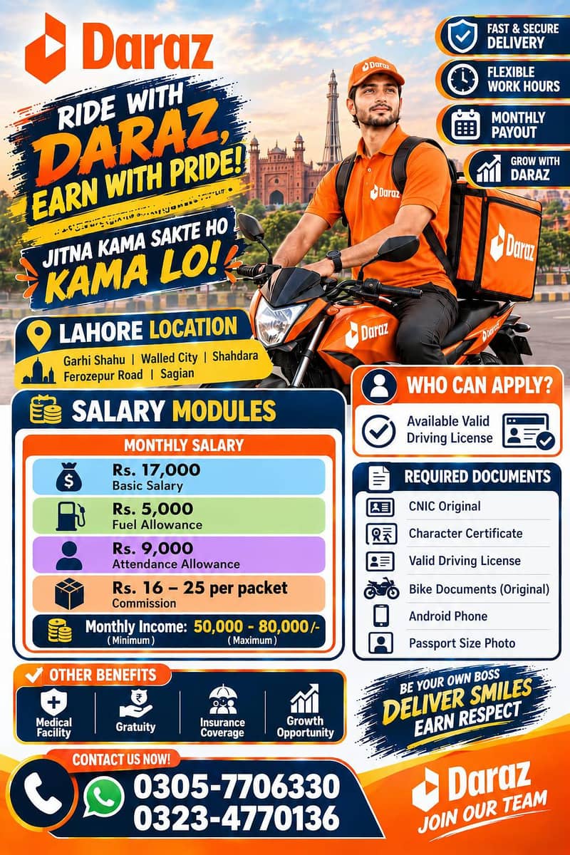 Daraz Bike Rider job - Delivery Riders Jobs - 1120776486