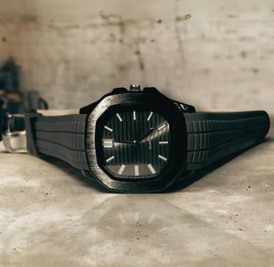 Men’s Black Octagon Watch