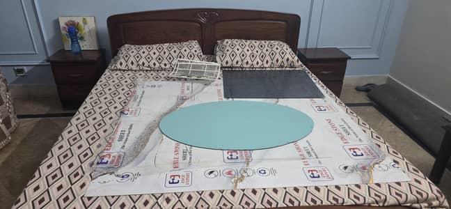 pure wood bed and side tables for sale