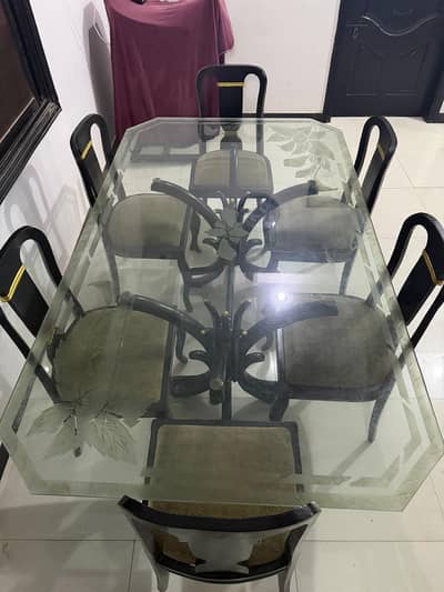 Royal size 6 seater dining table unique wood design ( Sheesham Wood )