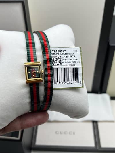 GUCCI G-Frame Red and Green Dial Women's Watch YA128527