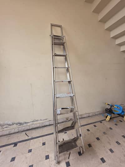 Heavy Duty Steel Folding Ladder 9 Feet | 8 Step
