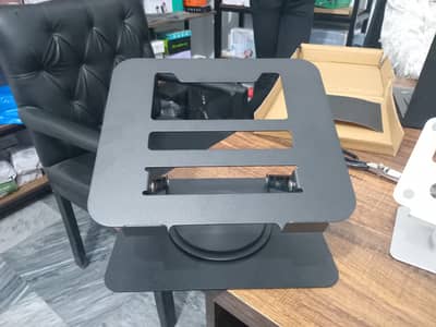 Carbon Metal Laptop Stand 360 Rotateable Foldable Laptop Stand