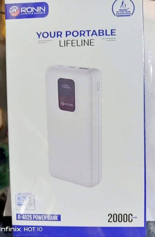 Original Ronin R-4025 Revive 20000mAh Power Bank | 22.5W Max Hyper Charge Fast Charging Powerbank With LED Digital Display & PD Type-C Input/Output