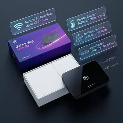 BT 5G Mini Hub QTAD52E | Pocket WiFi PTA Approved