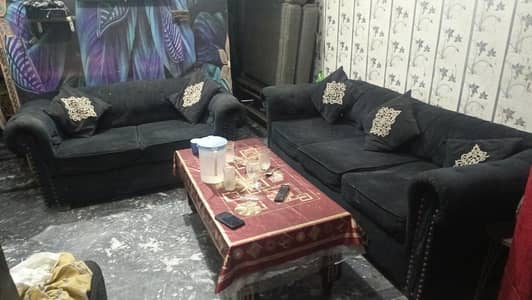 Velvet Double Shade Black 3,2 seater set SALE