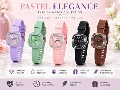 Ladies Premium Crystal Dial Silicone Strap Watch - Gift for her