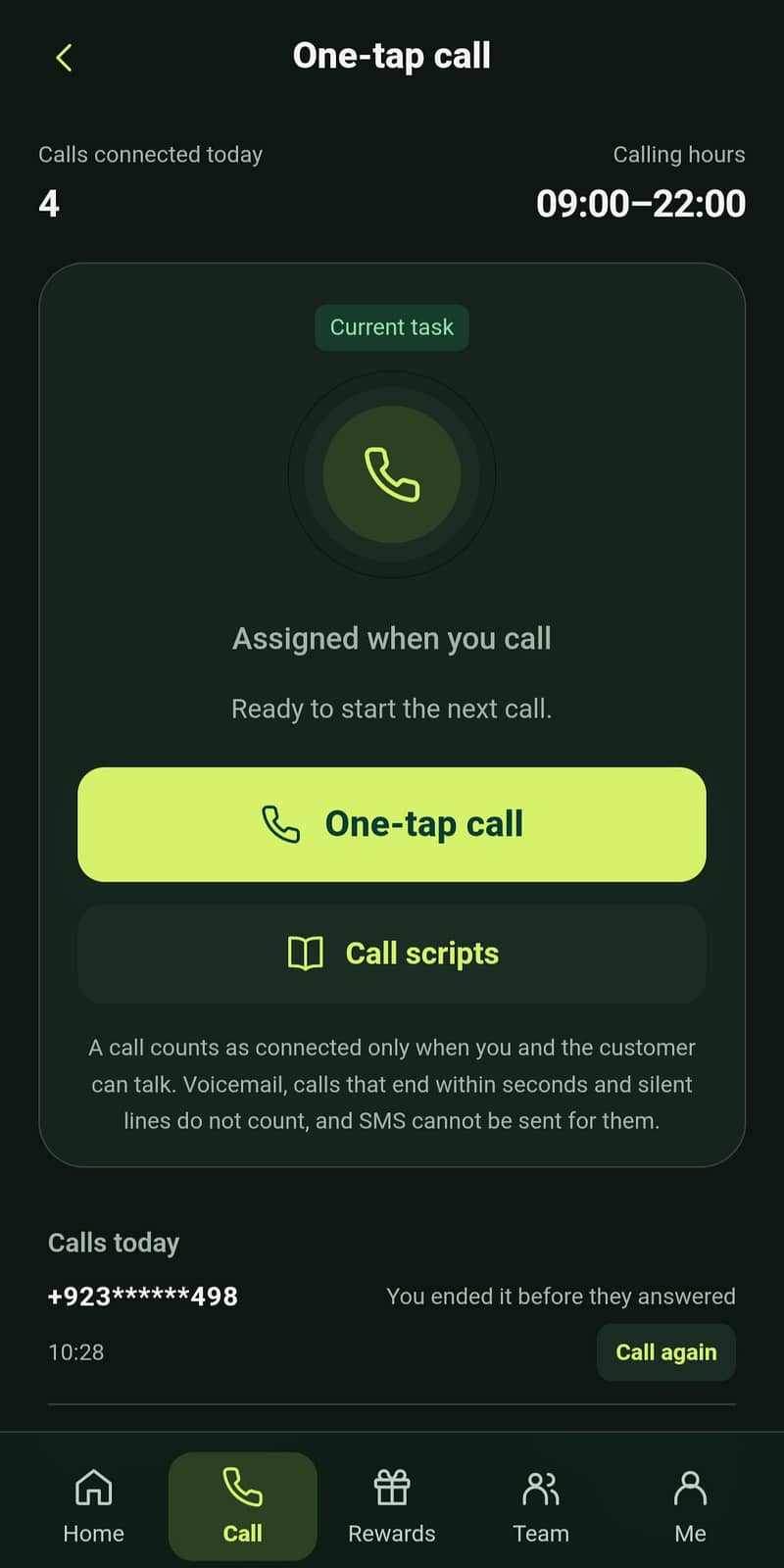 Just complete only calling task (read description) 2