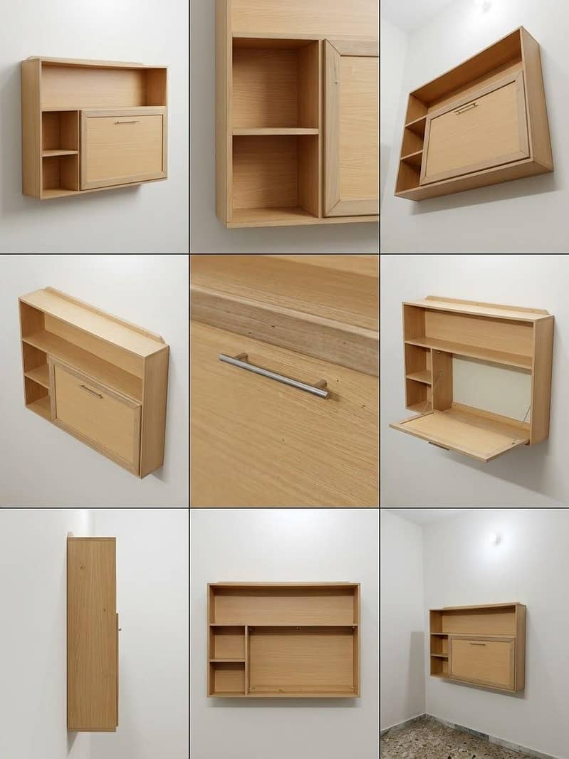 Wall Mounted Ash Wood Study Table 4