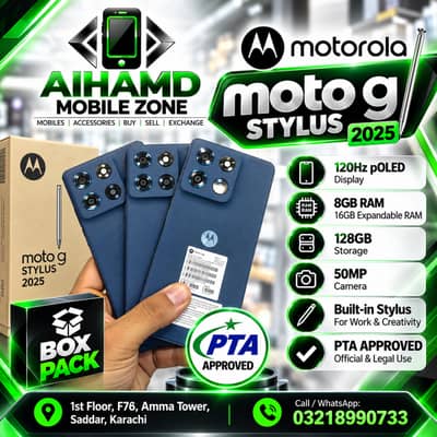 Motorola Moto G Stylus 2025 - 8GB & 128GB  - Box Pack - PTA Approved