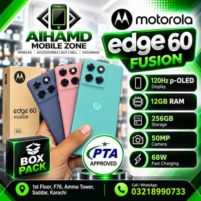 Motorola Edge 60 Fusion - 12GB & 256GB - Box Pack - PTA Approved