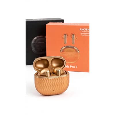 Buds Pro 7 ANC ENC Wavy Design Gold
