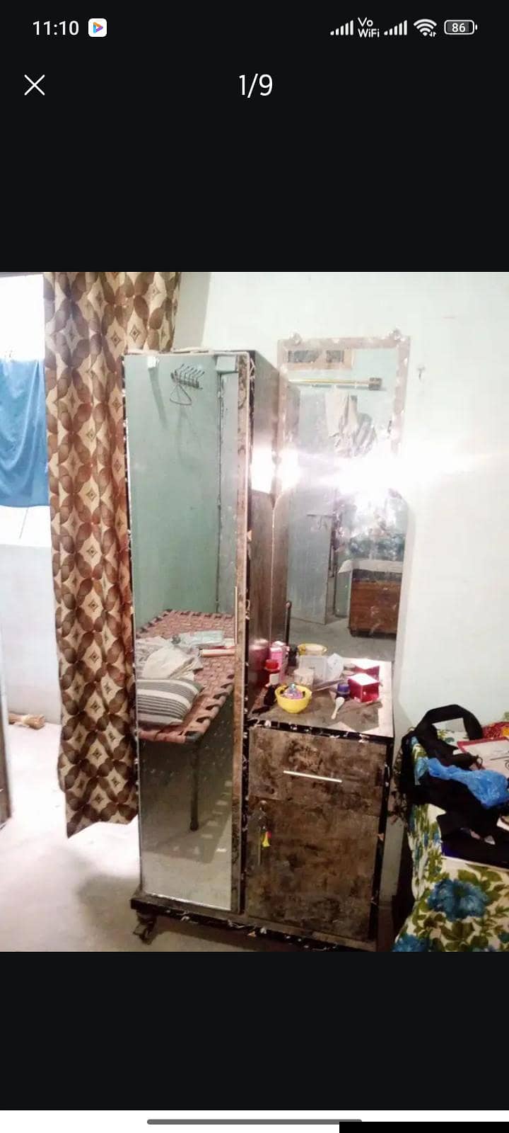 double iron bed with dressing table 4