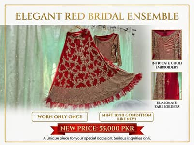 Beautiful Red Bridal Lehnga for Sale – Worn Once