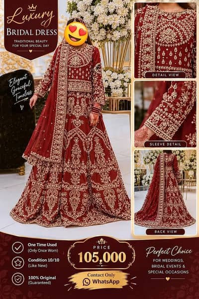 Luxury Maroon Bridal Lehenga for Sale