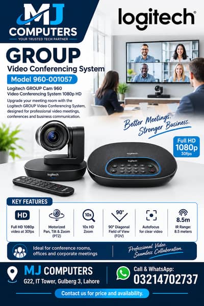 Logitech GROUP Cam 960 Video Conferencing System 1080p HD